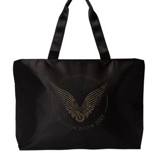 Victoria's Secret 2025 Fashion Show Tote Bag Black Nylon Gold Wing